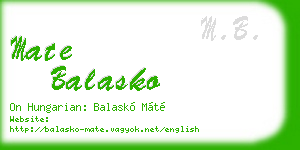 mate balasko business card