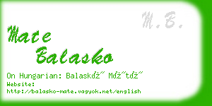 mate balasko business card